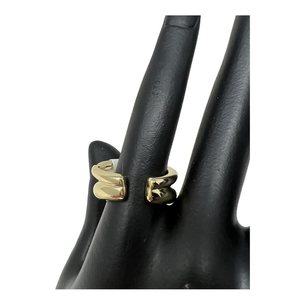 Loren Stewart Deux Double Open Band Ring Gold Plated Chunky Classic Size 7 NEW - Picture 7 of 9